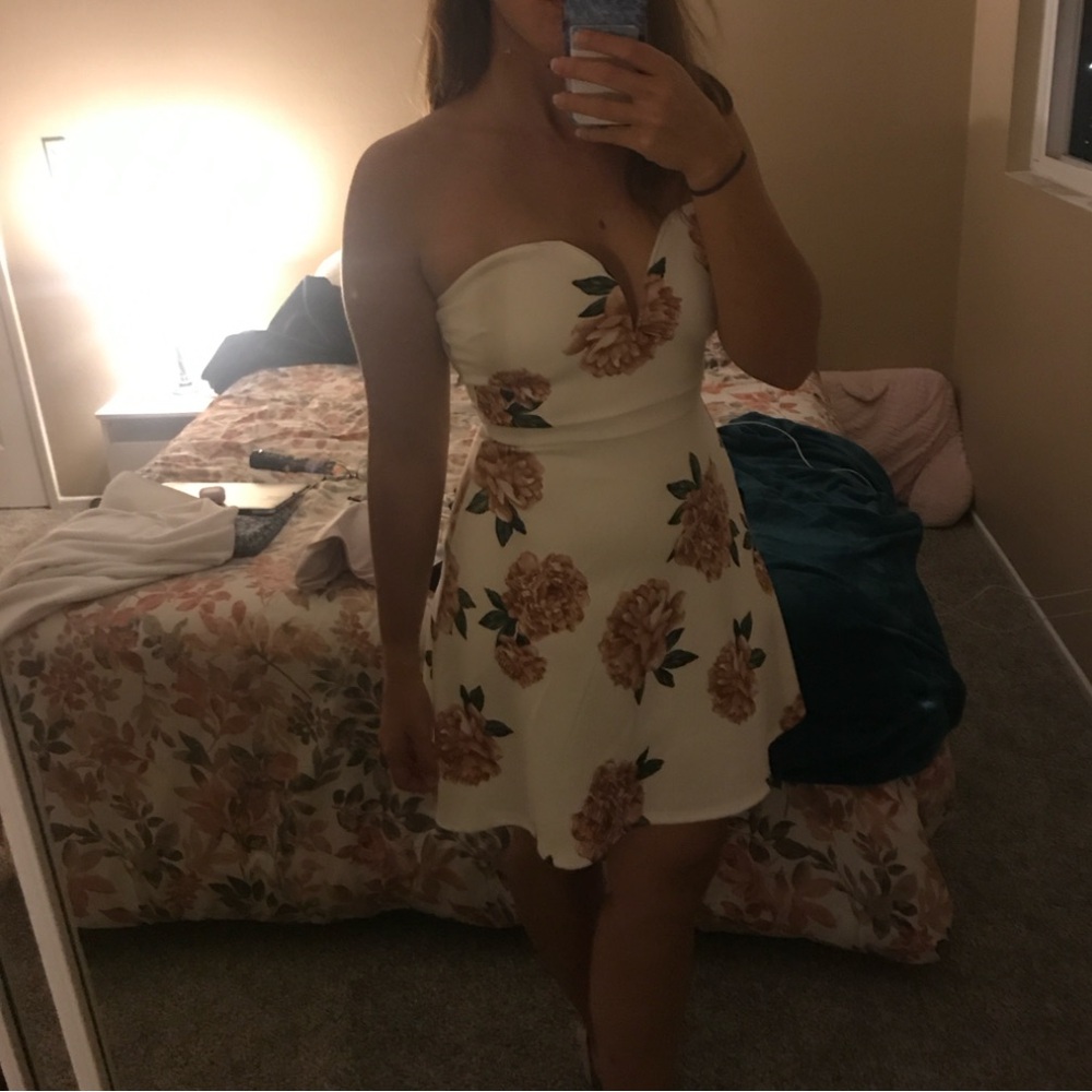 Floral Print white and pink Dress